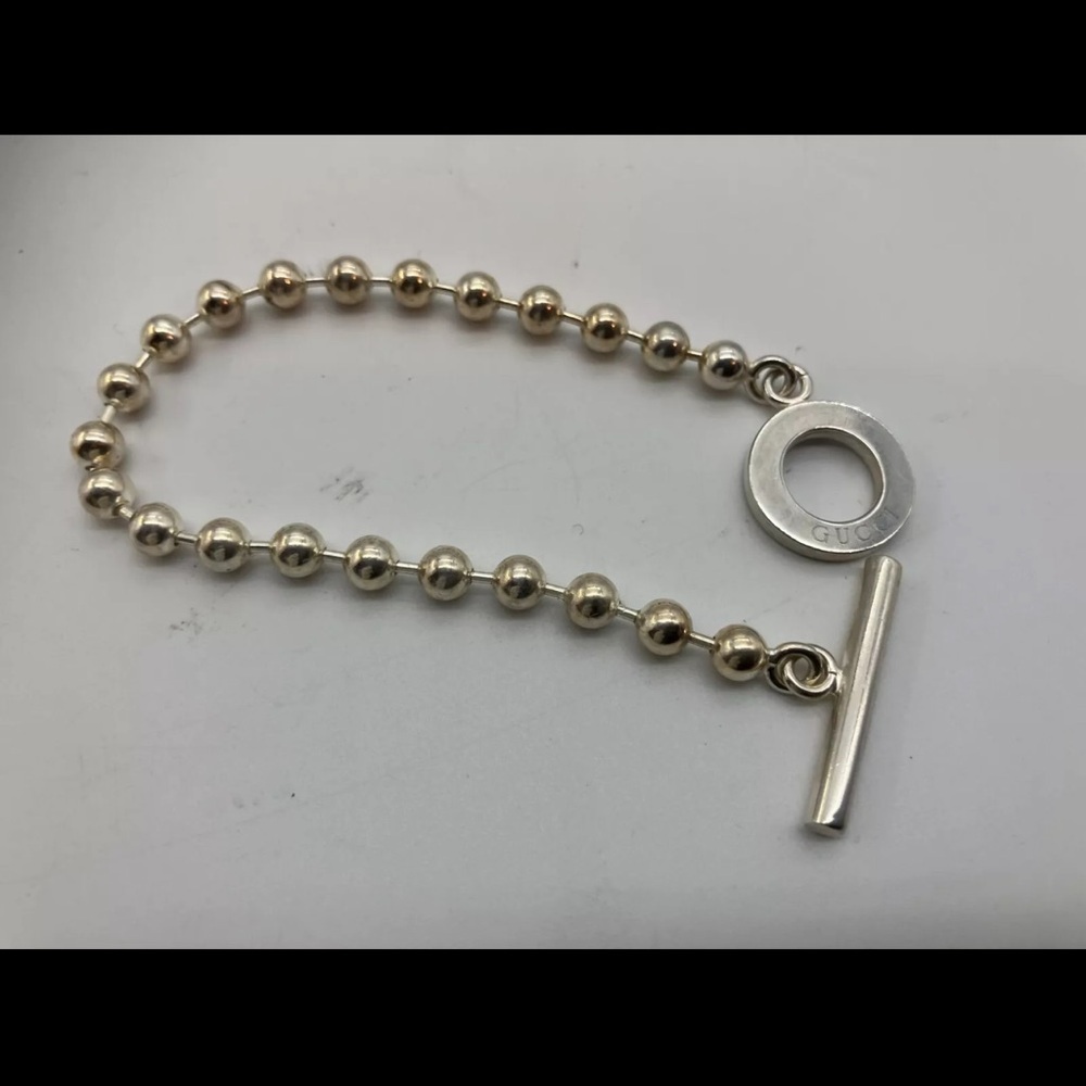 Gucci Ball Chain Bracelet SV925 14.8g 18.5cm length 5mm ball diameter Free S... - Picture 9 of 9